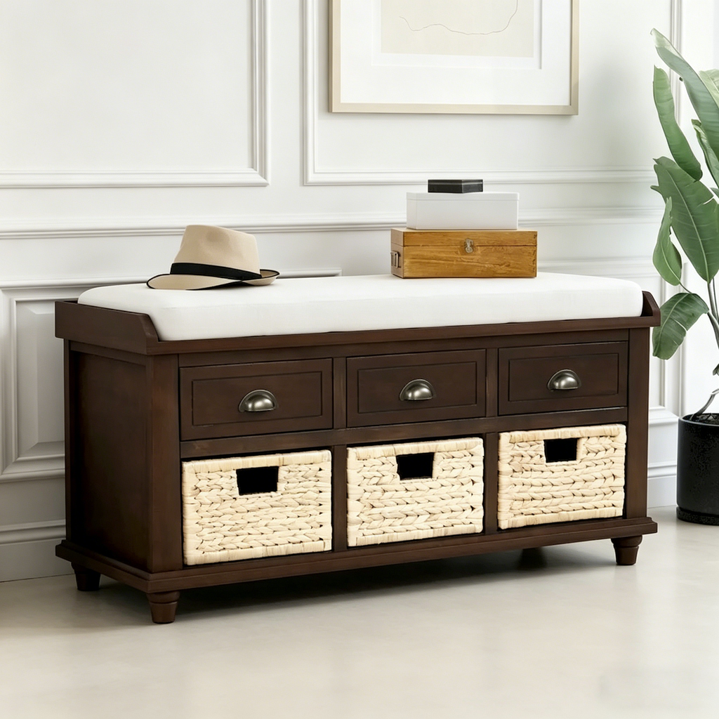 Banc de rangement style campagnard