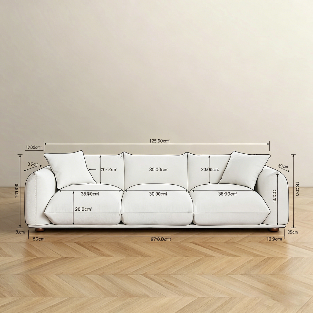 Canapé de luxe Mid-Century Moderne en bouclette/velours